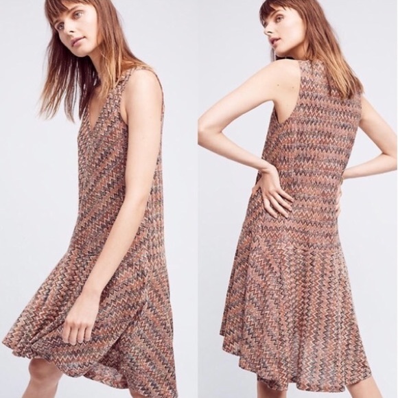 Anthropologie Maeve Chevron Knit Midi Dress S - Picture 2 of 8